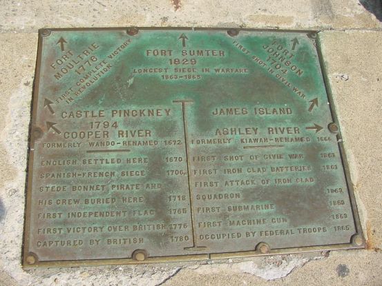 Charleston SC Battery White Point Gardens historical plaque