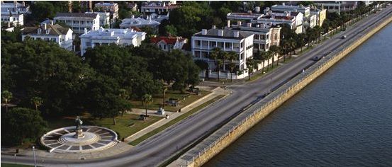 New color photo of Charleston South Carolina Battery Park