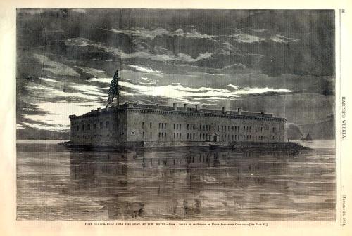 Drawing of Fort Sumter - before it was bombarded in Civil War